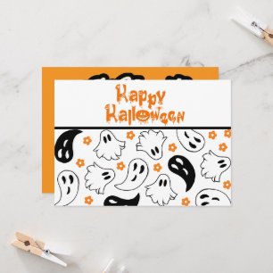 Carte Citation de la typographie du fantôme d'Halloween