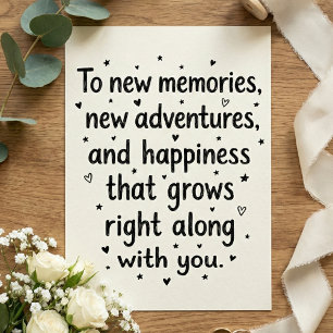 Carte Citation de mariage romantique jeune mariée jeune 