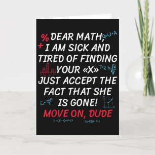 Carte Citation de maths drôle Cher maths passe à autre c