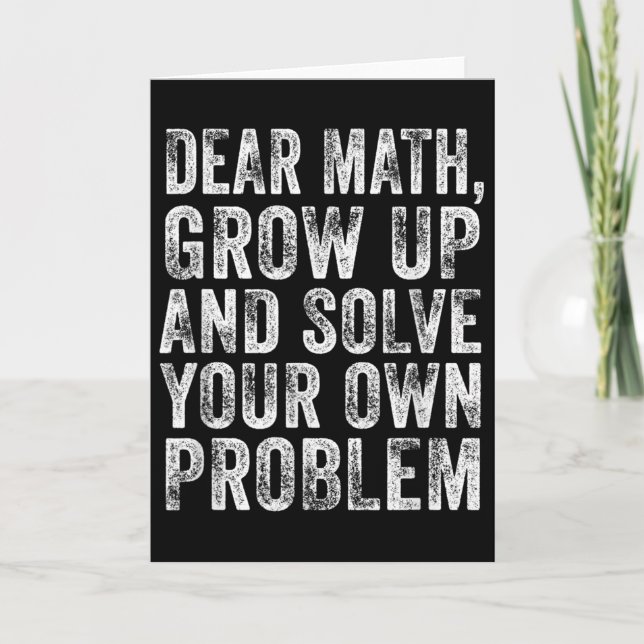 Carte Citation de maths drôle Cher professeur de maths M (Devant)