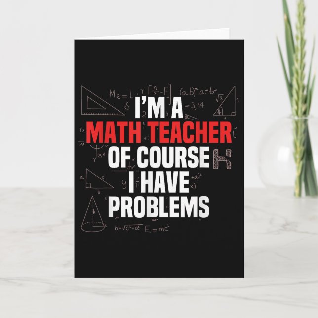 Carte Citation de maths drôle Mathématiques Cher profess (Devant)