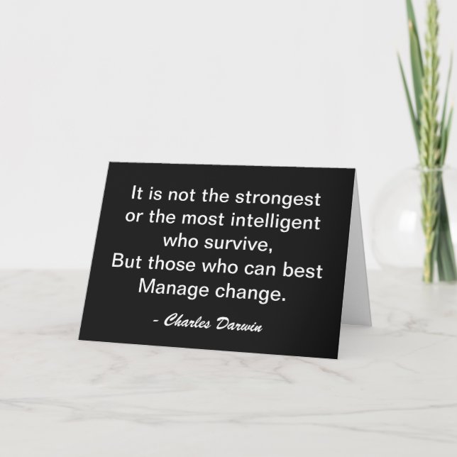 Carte Citation de motivation de Charles Darwin pour surv (Devant)