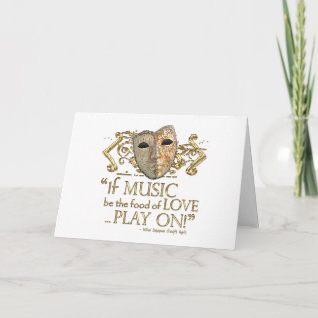 Carte Citation de musique de douzième nuit (version (Devant)