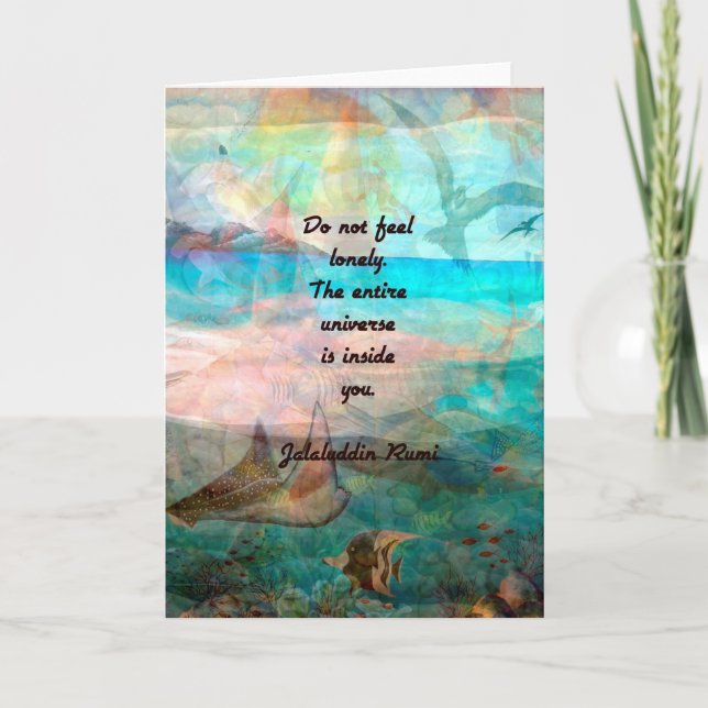 Carte Citation De Rumi Inspiration Sur L'Univers (Devant)