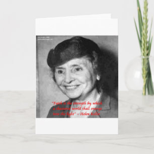 Carte Citation de sagesse de Helen Keller "Faith/Stength