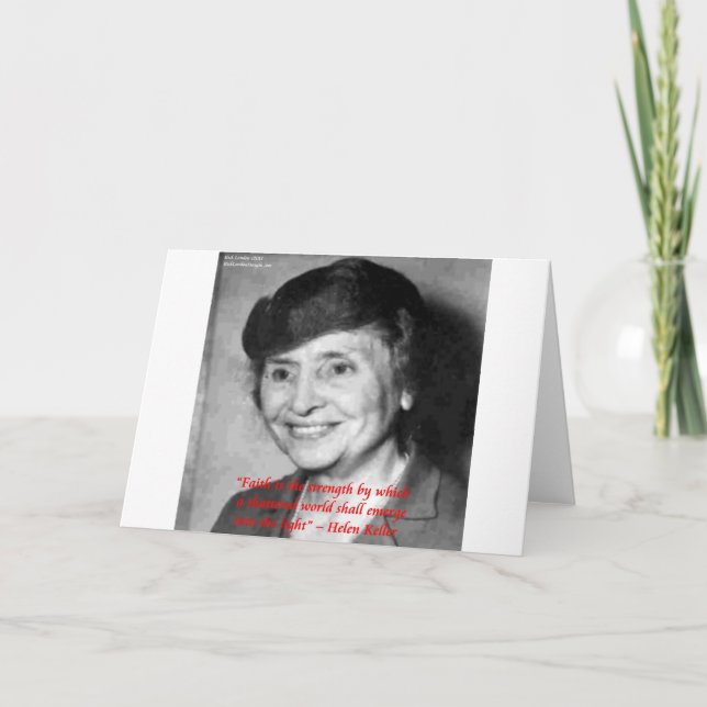 Carte Citation de sagesse "Foi/Force" d'Helen Keller (Devant)