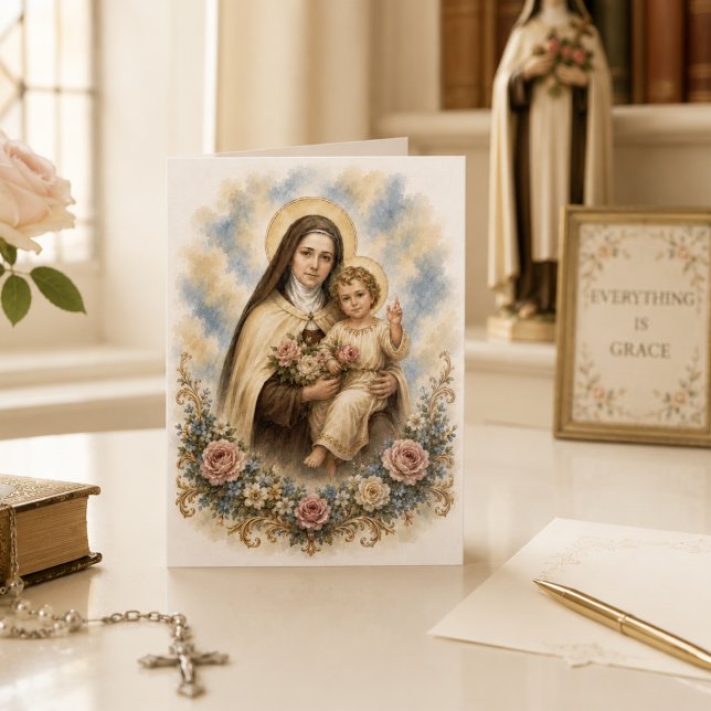 Carte Citation de Sainte Thérèse de Lisieux Roses (Créateur téléchargé)