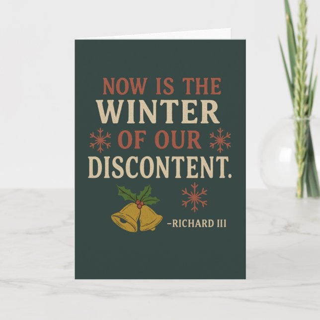 Carte Citation de Shakespeare pour un Noël impertinent  (Devant)