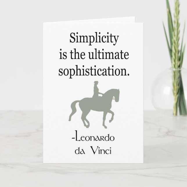 Carte Citation De Simplicité Avec Cheval Dressage (Devant)