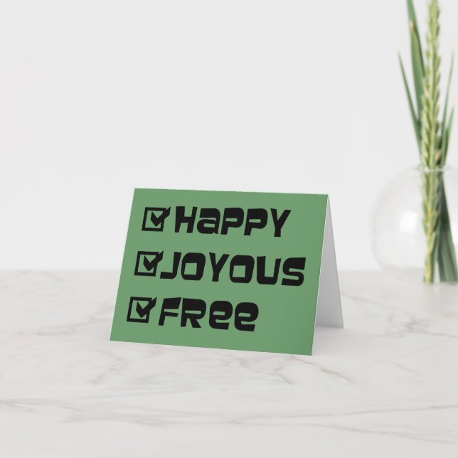 Carte Citation de slogan Joyeux Libre Amusant Texte Grap (Devant)