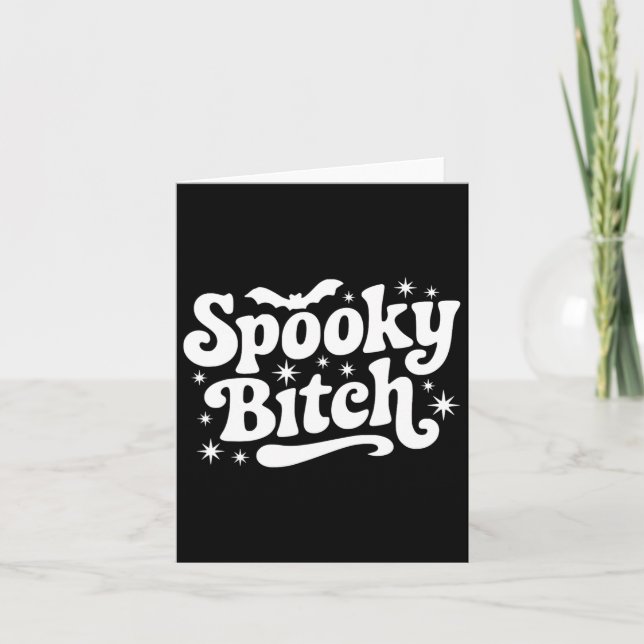 Carte Citation De Sorcière éffrayante Retro Halloween Di (Devant)