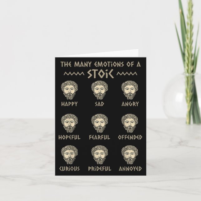 Carte Citation de stoïcisme masculin Marcus Aurelius Phi (Devant)
