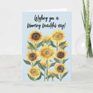 Carte Citation de tournesol floral modifiable