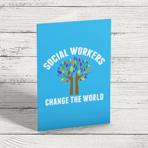 Carte Citation de travail social mignon