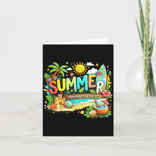 Carte Citation de vacances à la plage d'été pour se souv (Devant)