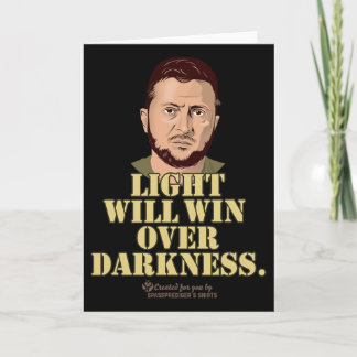 Carte Citation de Zelensky La lumière vaincra le préside
