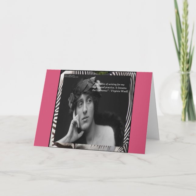 Carte Citation d'écriture de Virginia Woolf avec des ray (Devant)