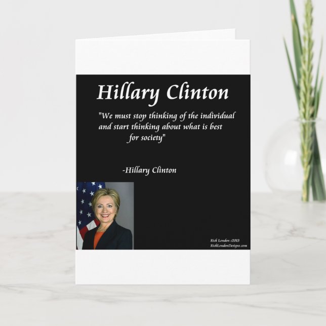 Carte Citation d'Hillary Clinton sur les "individus" (Devant)