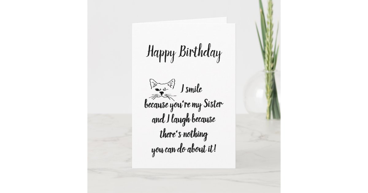 Carte Citation D Humour D Anniversaire De Soeur Clignant Zazzle Fr Carte Citation D Humour D Anniversaire De Soeur Clignant Zazzle Fr
