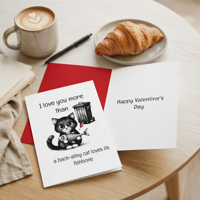 Carte Citation d'Humour Flirting Cute Cat Funny Valentin (Créateur téléchargé)
