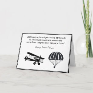 Carte Citation d'optimiste pessimiste George Bernard Sha