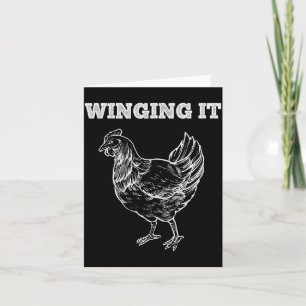 Carte Citation drôle d'amateurs d'ailes de poulet à la W
