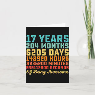 Carte Citation drôle d'anniversaire 17 ans B-Day Math