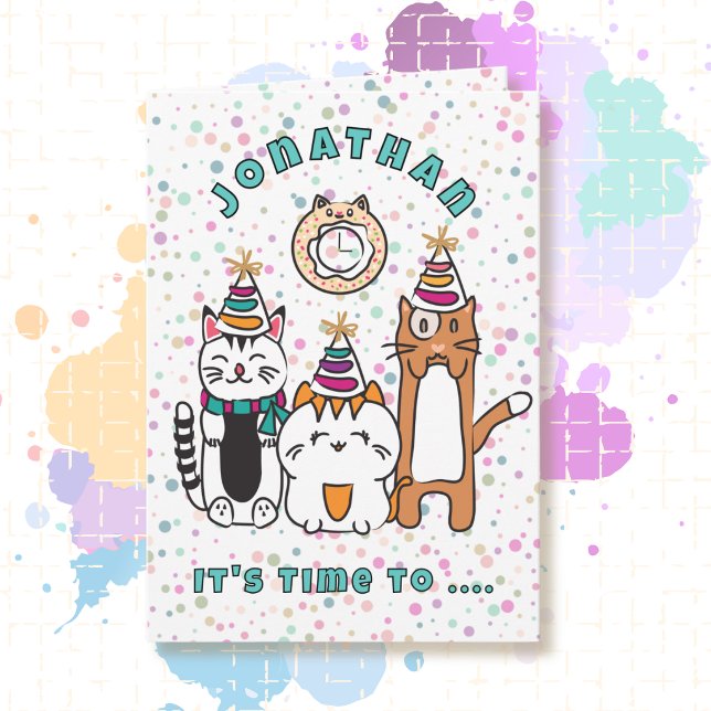 Carte Citation drôle d'anniversaire Chat de dessin animé (Créateur téléchargé)