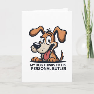 Carte Citation drôle de chien majordome de dessin animé