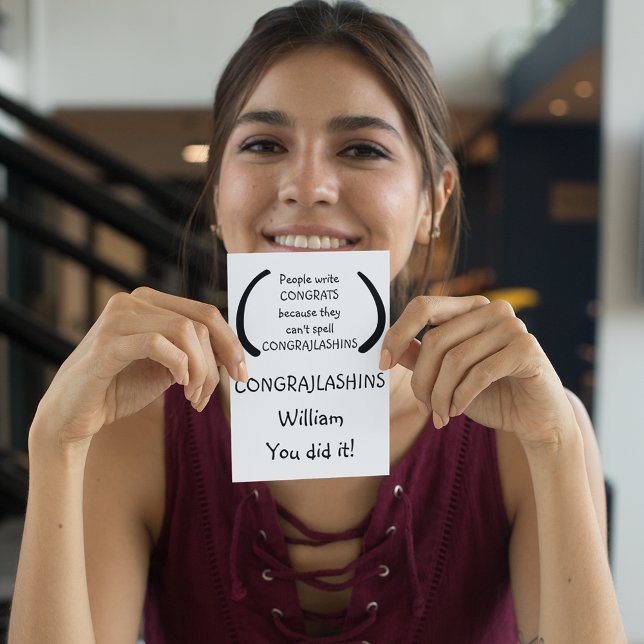 Carte Citation drôle de félicitations humour félicitatio (Funny Custom Congratulations Congrats Humor Quote Card)