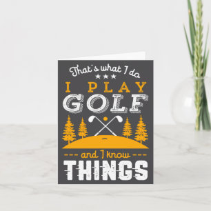 Carte Citation drôle de golf Je joue au golf et je sais