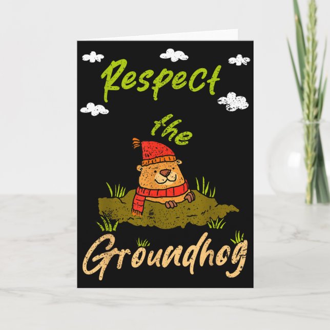 Carte Citation drôle de Groundhog Day Respecter la marmo (Devant)