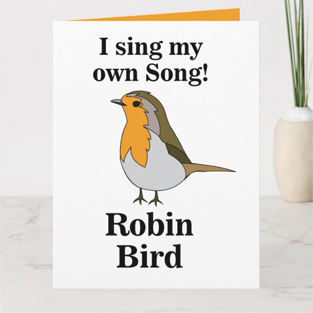 Carte Citation drôle de l'oiseau Robin (Devant)