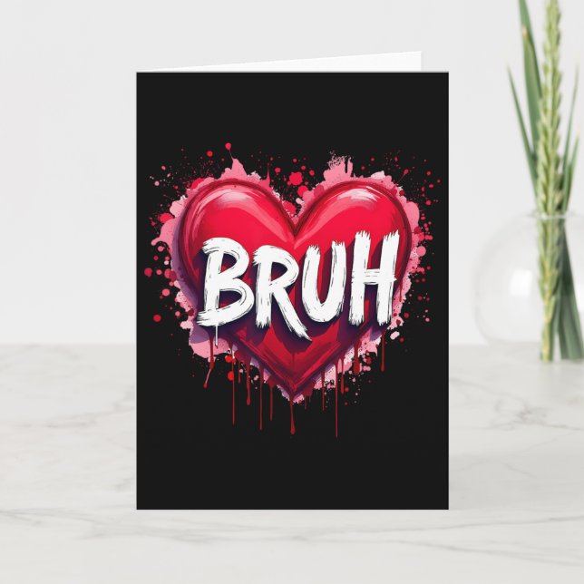Carte Citation drôle de mème Bruh salutation de frère ad (Devant)