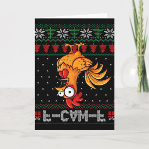 Carte Citation drôle de poulet humour F-caw-f Noël vilai