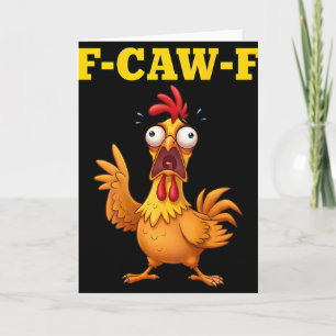 Carte Citation drôle de poulet humour F-caw-f (sur