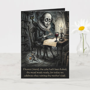 Carte Citation drôle de Shakespeare pour anniversaire
