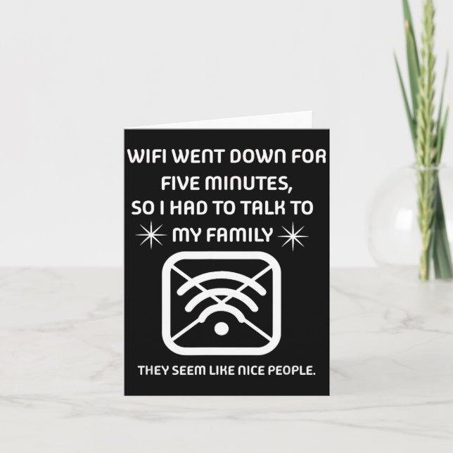 Carte Citation drôle de Wifi éteint Cadeau de Nerd infor (Devant)