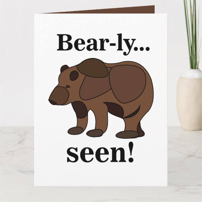 Carte Citation drôle d'humour d'animal d'ours brun (Devant)