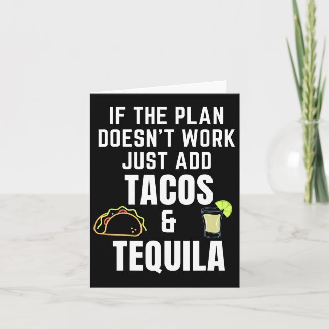 Carte Citation Drôle Tacos Et Tequila Pour Cinco De Mayo (Devant)