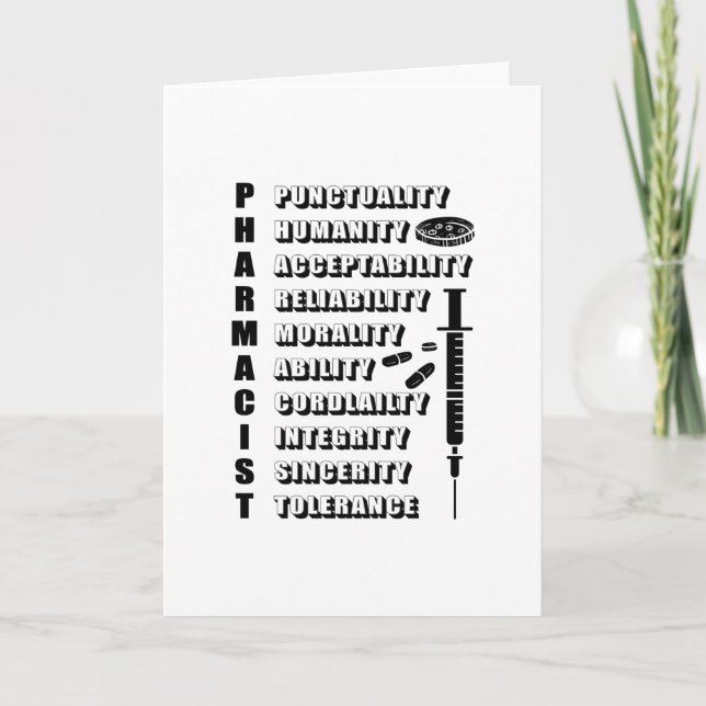 Carte Citation du pharmacien de technicien en pharmacie (Devant)