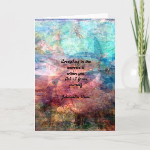 Carte Citation élevante de Rumi au sujet d'énergie et