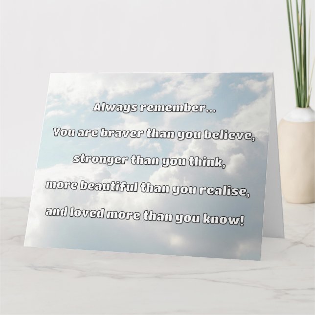 Carte Citation Empath Bravery Positive Encouragement (Devant)