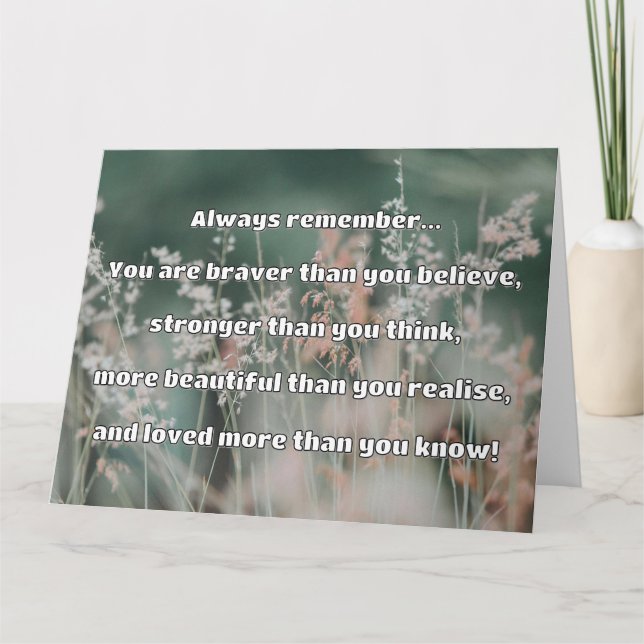 Carte Citation Empath Bravery Positive Encouragement (Devant)