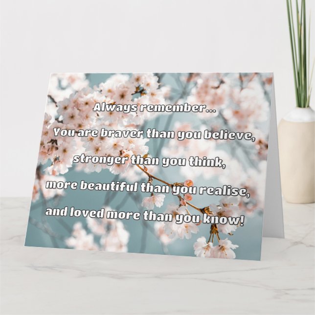 Carte Citation Empath Bravery Positive Encouragement (Devant)