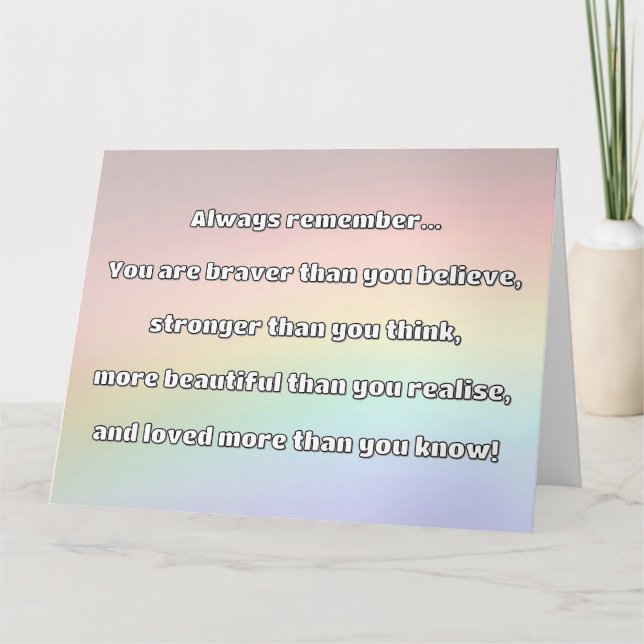 Carte Citation Empath Bravery Positive Encouragement (Devant)