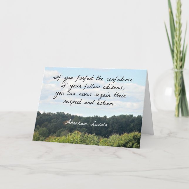 Carte Citation en temps opportun par Abraham Lincoln (Devant)