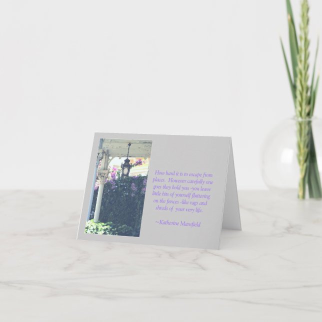 CARTE CITATION ET PORCHE PHOTOGRAPHIQUE DE "QUITTER LES  (Devant)