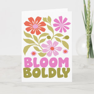 Carte Citation Florale Inspirationnelle Retro Boho Blanc