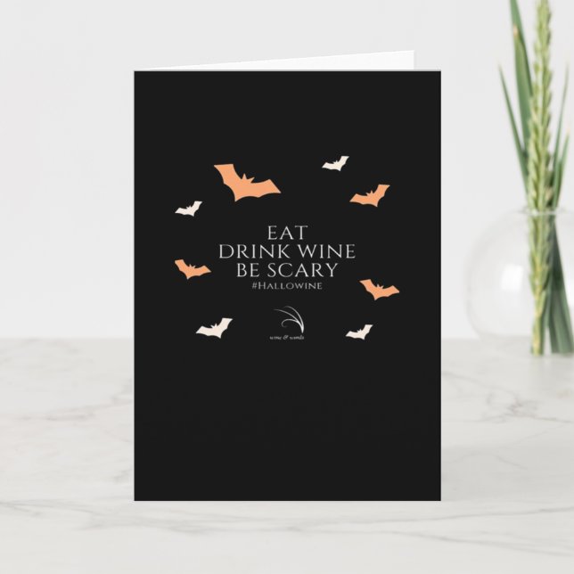 Carte Citation Hallowine Halloween Manger Boire (Devant)